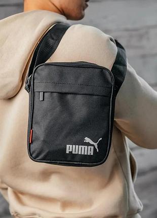 Сумка чорна puma барсетка чоловіча пума сумка спортивна сумка через плече 5