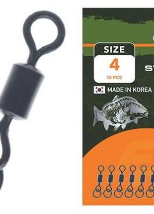 Вертлюг с колечком ring swivel №4 mb (10шт/уп)