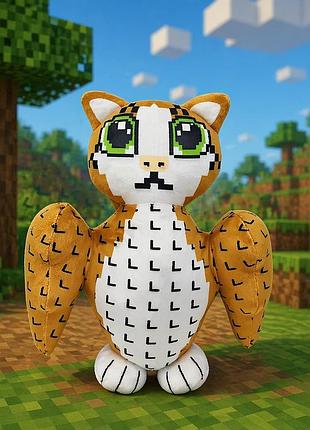 Мягкая игрушка брейнрот мяул роблокс roblox steal a brainrot кот сова