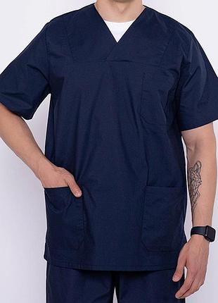 Медична сорочка темно-синя, одяг для медиків 2xl