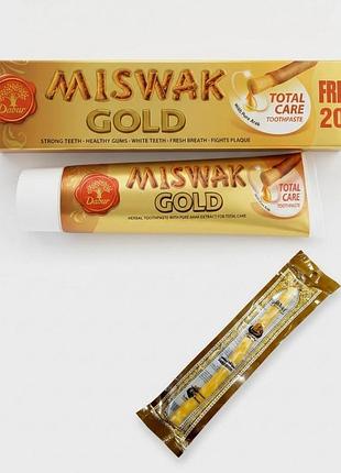 Зубная паста мисвак miswak голд gold 120 грамм + 20 грамм + палочка мисвак египет