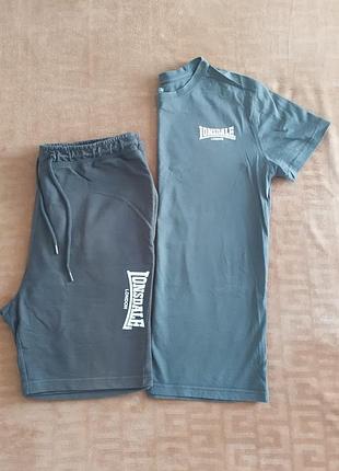 Летний мужской костюм футболка и шорты lonsdale