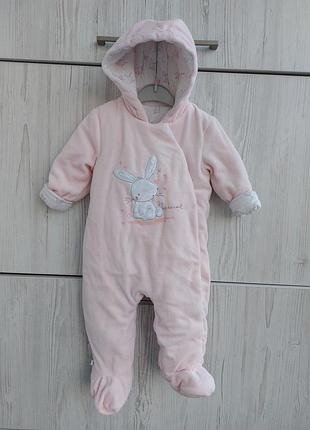 Розовый комбинезон mothercare для девочки 6-9м весна осень