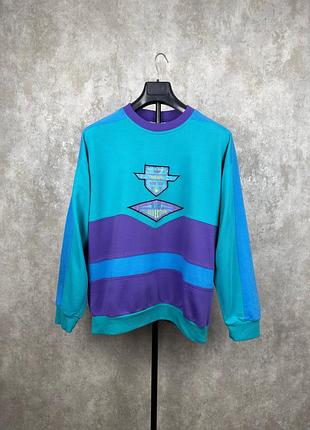 Винтажный свитшот adidas trefoil logo colorblock 90s fits xl