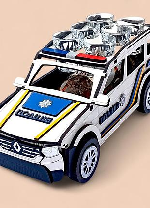 Мини-бар полицейская машина renault duster (рено дастер) из дерева, подарок полицейскому + 6 рюмок