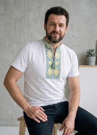 Вышиванка футболка мужская, вишиванка чоловіча, трикотажна, р-р 46-58