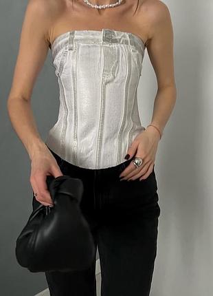 Джинсовий топ корсет zara