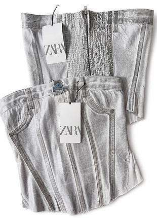 Джинсовий топ корсет zara