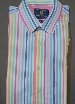 Воротник 45 см brook taverner luxury shirt makers size xl pure cotton oxford рубашка в полоску