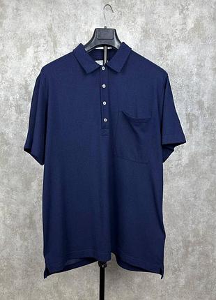 Чоловіча сорочка поло universal works recycled wool mix navy xl
