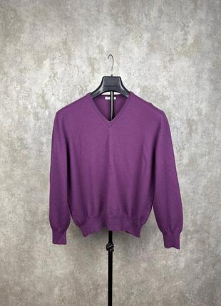 Вовняний светр gran sasso violet wool jumper size 50 purple
