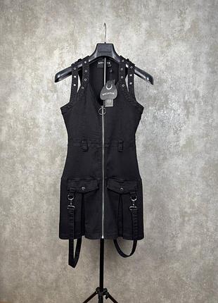 Готическое платье killstar furiosa distressed zip dress black s