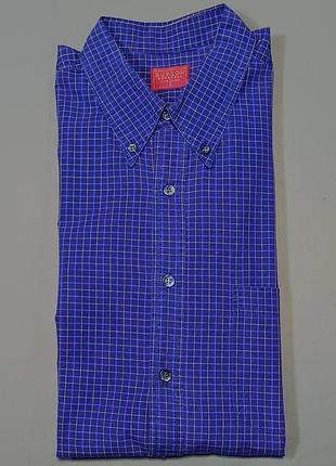 Воротник 41 см burton menswear size l в клетку фиолетовая рубашка made in hong kong pure cotton