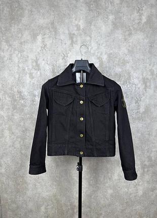 Джинсова куртка patou jp logo embroidered black denim size fr 40