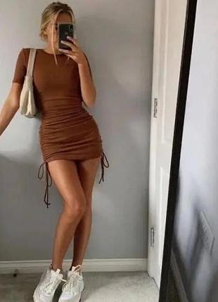Трендова сукня в рубчик завʼязки розмір л zara