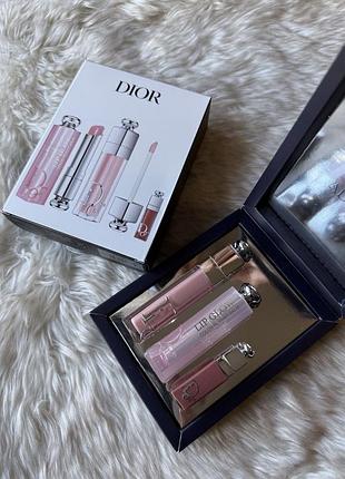 Набір для губ dior addict natural glow блиск
