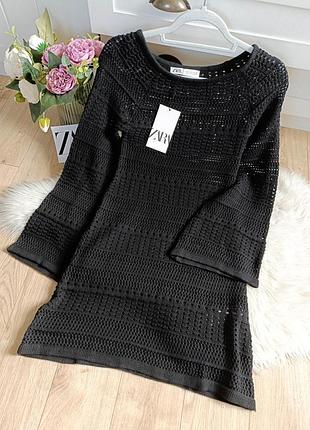 Короткое трикотажное платье от zara