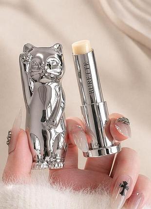 Увлажняющий бальзам для губ burette "silver cat" в форме котика, 3,5 г