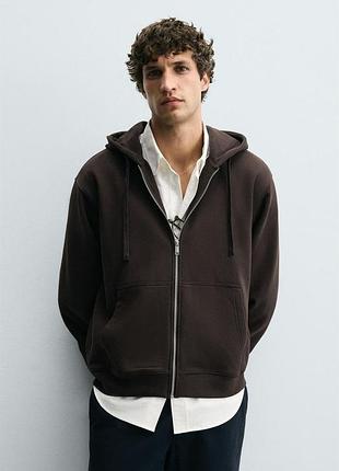 Худі zara блискавка 19502 dark brown