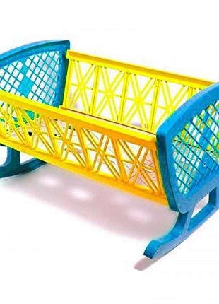 Кровать для кукол, пластмас, разноцветная 6_blue-yellow