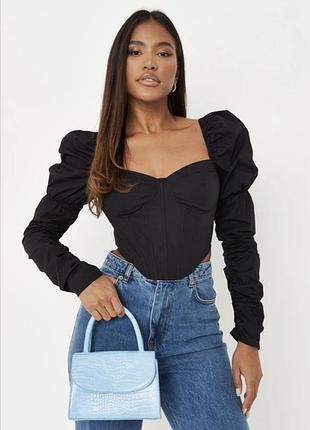 Жіночий чорний топ корсет блузка жіноча missguided