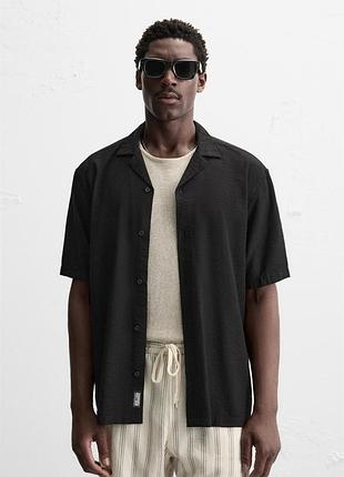 Сорочка zara короткий рукав 19646 black