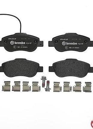 P23107 brembo, колодки гальмівні передні, дискові, fiat, ford, citroen, peugeot