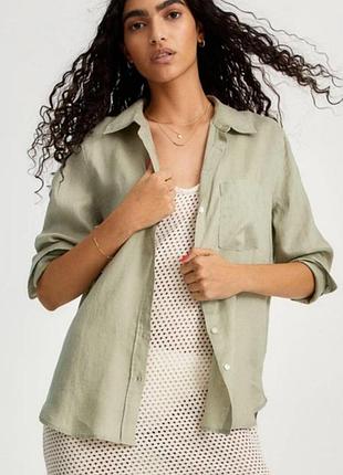 Льняная рубашка h&amp;m