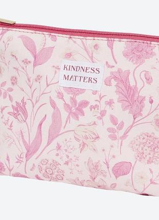 Пенал косметичка “kindness matters” розовый с принтом