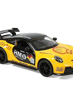 Игрушечная машинка porsche 911 gt3 rs 1:32 металлическая со светом и звуком инерционная открывающаяся дверь капот багажник