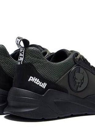 Топовые мужские кроссовки кожаные pitbull olive удобные кеды3 фото