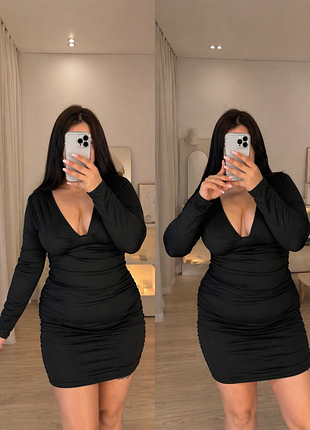 Чорна облягаюча сукня 2xl shein