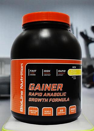 Gainer с креатином bioline - для быстрого и качественного набора массы тела ( 3 кг / germany ) вкус : банан