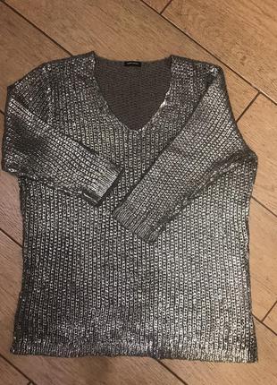 Пуловер с серебристое напыление