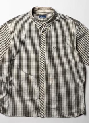 Fred perry black white check short sleeve shirt [smh017002]