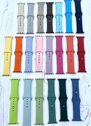Силіконові ремінці на годинник apple watch 38,40,41,42,44,45,45,46,49 mm