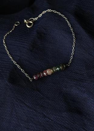 Серебро 925 турмалины нежный браслет