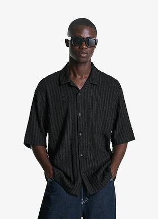 Сорочка bershka короткий рукав 19567 black