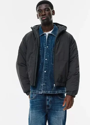 Куртка pull & bear stwd ripstop 19598 grey