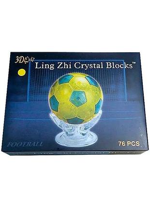 Об'ємний 3d crystal puzzle «футбольний м'яч» на підставці, кристальний 3d пазл 76 деталей 9054