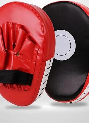 Боксерська вигнута лапата для mma червона маківара для єдиноборств лапа для боксу маківара лапа для карате маківара лапа тхеквондо