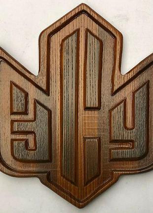 Різьблене панно-картина з натурального дерева ясень чпу "збройні сили україни"