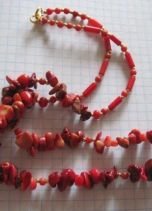 Бусы .ожерелье. коралл . 10