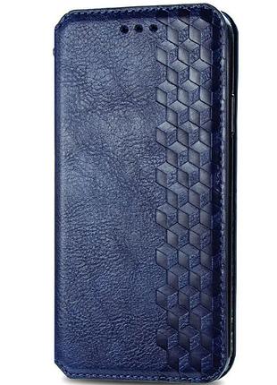 Кожаный чехол-книжка getman cubic (pu) для samsung galaxy a31 синий