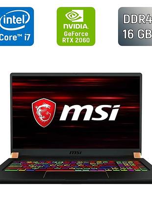 Ігровий ноутбук б-клас msi gs75 stealth 9sf-243us / 17.3" (1920x1080) ips / intel core i7-10875h (8 (16) ядер по 2.3 - 5.1 ghz) /