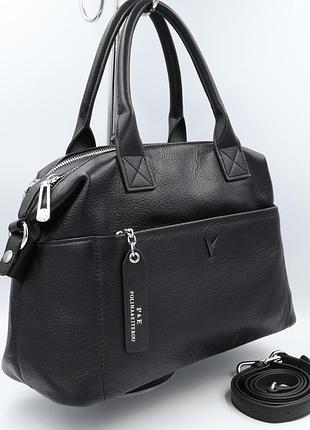 Сумка жіноча шкіряна polina&amp;eiterou q5950 black