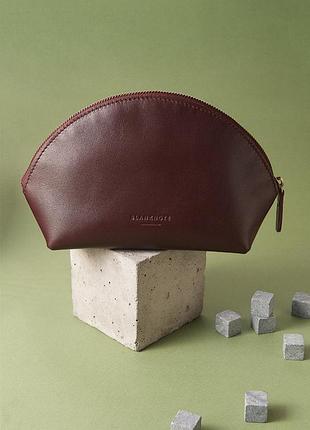 Женская кожаная косметичка 8.0 бордовая