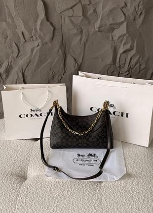 Женская сумка coach juliet shoulder bag 25 premium шоколадный есть