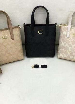 Женская сумка coach mini tote, сумка коач мыта, брендовая сумка, сумка на плечо, сумка через плечо