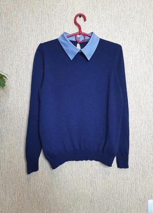 Качественный, стильный свитер, джемпер с имитацией рубашки tommy hilfiger6 фото